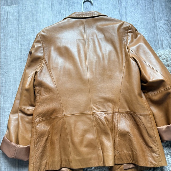 Banana Republic Cognac Leather Blazer Jacket - Picture 4 of 6